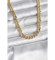 14K Gold Renk Kaplama Kalın Zincir Model CM Kadın Kolye TJ-BKO10731