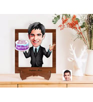 BK Gift Kişiye Özel Erkek Doğum Günü Karikatürlü Ahşap Standlı 3D Biblo-2 (Beyaz)
