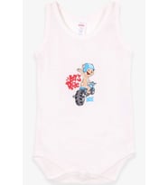 Breeze Erkek Bebek Çıtçıtlı Body Yarışçı Ayıcık Baskılı 9 Ay-3 Yaş, Ekru