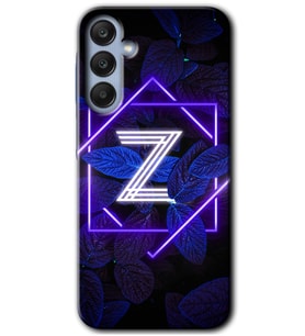 Galaxy A35 Kılıf HD Desen Baskılı Kılıf - Dark Neon Yaprak Z Harfi