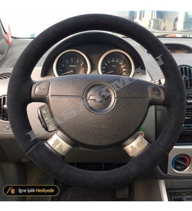 Chevrolet Aveo T250 Dikme Direksiyon Kılıfı Alcantara Süet Monza Black Sedan-SE-SX 2006-2011