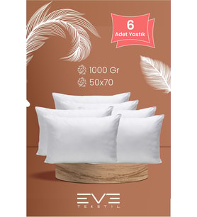 Eve 6 adet Roll Pack Microfiber Kılıflı Silikon Yastık 1000 Gr
