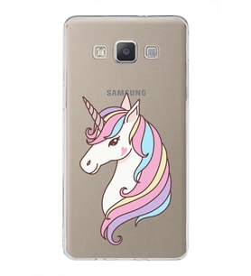 Samsung Galaxy A5 2015 Uyumlu Kapak Unicorn Tasarımlı Şeffaf Silikon Kılıf