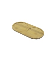 2 BÖLMELİ   OVAL  AHŞAP BAMBU YAĞDANIK ALTLIK  12X24X0.8CM (5343)