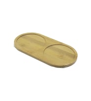 2 BÖLMELİ OVAL AHŞAP BAMBU YAĞDANIK ALTLIK 12X24X0.8CM (5343)