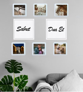 Kişiye Özel Fotoğraflı Sabret-Dua et Sök-Tak 8 Adet Masaüstü Ve Duvar Çerçeve Seti