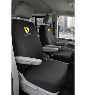 Volkswagen Transporter 4+1 - Siyah Penye Oto Koltuk Kılıfı - FERRARI Baskılı