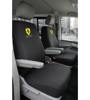 Volkswagen Transporter 4+1 - Siyah Penye Oto Koltuk Kılıfı - FERRARI Baskılı