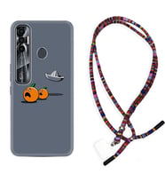 Tecno Spark 6 6 Go 8C 8 Pro 7 7 Pro Kılıf Boyun Asklı Rasta Silikon Orange Escape 1374