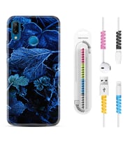 Huawei P20 Lite Mate 10 20 Lite Pro P40 Lite KılıfKablo Koruma Spiral Silikon Blue Foid 1628
