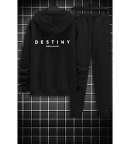 Unisex Destiny Baskılı Eşofman Takımı (Siyah)
