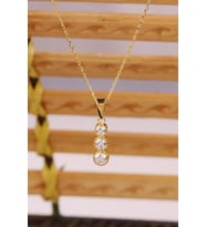 Tria Gümüş Kolye Elmas Modeli Gümüş Kolye (Sarı)