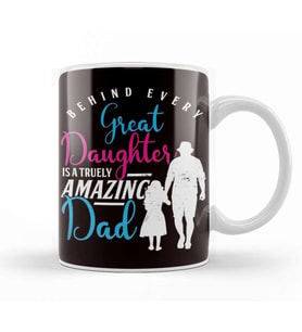 Great Daughter Amazing Dad Father Papa Daddy Husband Stepdad Kupa Bardak Porselen