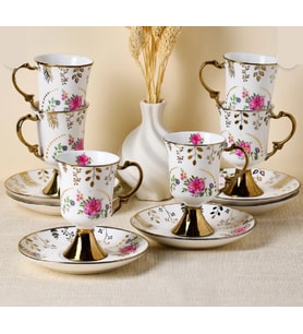 Perotti English Sachet 6 Kişilik Kahve Fincan Takımı 16842 (Çok Renkli)