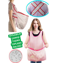 Washing Giyilebilir Çamaşır Taşıma Toplama Önlüğü Katlanabilir Temiz-Kirli Çamaşır Sepeti Çamaşırlık