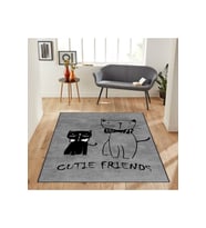 Rovigo Home Dijital Baskı Yıkanabilir Kaymaz Taban Salon Halısı RVG1860-SM200 (Gri)