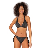 Endeep Kadın Siyah Simli Yarım Dolgulu Bikini Takımı