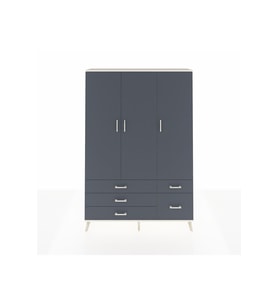 Arges Gardrop 5 Raflı 5 Çekmeceli Tek Askılı 132x30x195 Aytaşı-Antrasit