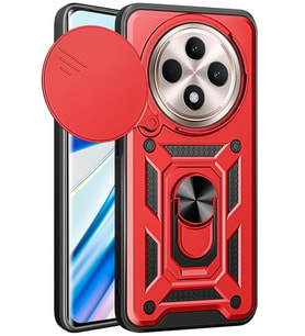 Pilelistore   Xiaomi Redmi 14C Kılıf Pars Lens Yüzüklü Silikon - Kırmızı