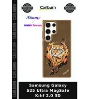 Samsung Galaxy S25 Ultra MagSafe Kılıf 2.0 3D Kadın Aksesuar Kaplan Desenli
