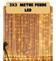 Mey İthalat® 3X3 Metre Perde Led Işık Sıcak Şelale Tasarım Dekoratif Aydınlatma