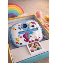 Anında Baskılı Mini Fotoğraf Makinesi Sevimli Tasarımlı Çift Kameralı Kamera