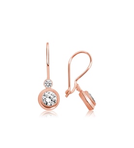 ?Gümüş Rose Sallantılı Tek Taş Küpe CSR2183338