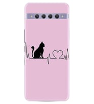 10 Plus Kılıf Desenli Silikon Kılıf Pink Cat Heart 1303