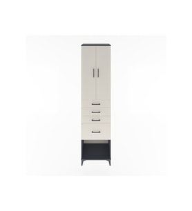 Hyperion Dolap 3 Raflı 4 Çekmeceli 2 Kapaklı 60x44x243 Antrasit-Aytaşı