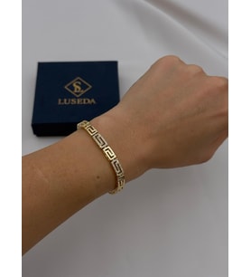 VIP Grek Motifli İnce 17+2 CM Ayarlanabilir Gold Bileklik