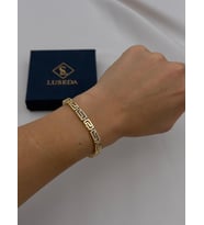 VIP Grek Motifli İnce 17+2 CM Ayarlanabilir Gold Bileklik