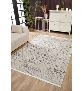 Dijital Kaymaz Yıkanabilir Bej Geometrik Salon Halısı Mutfak Halısı Koridor Halısı Yolluk HLN1840
