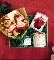 Kişiye Özel Yılbaşı Hediye Seti- Yılbaşına Özel İkili Peluş Buket- Kişiye Özel Polaroid Fotoğraf- Ahşap Şövale- Mutlu Yıllar Özel Tasarım Kupa