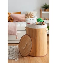 Bambu Luxury Round Laundry Basket – Çok Amaçlı Organik Düzenleme Sepeti