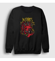 Presmono Unisex Siyah Devil V2 In Flames Sweatshirt 398367tt