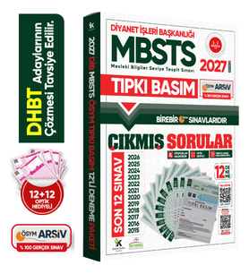 2027 DİB-MBSTS ÖSYM Çıkmış Soru Tıpkı Basım 12li Kitapçık Türkiye Geneli Deneme Paketi