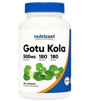 Nutricost Gotu Kola 500 MG, 180 Capsules.Abd Menşei (Renksiz)