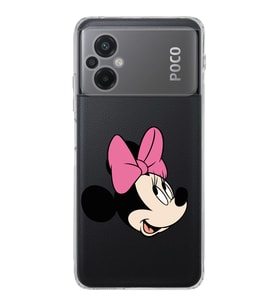 Poco M5  Kamera korumalı Kapak Minnie Mouse Tasarımlı  Şeffaf Kılıf