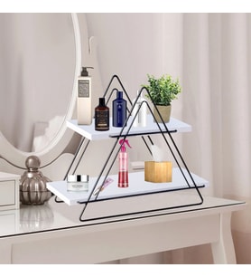 Dekoratif Mutfak Ve Banyo Düzenleyici Organizer Raf (Siyah - Beyaz)