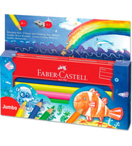 Faber Castell Jumbo Kuru Boya Seti Metal Kutulu 8 Renk
