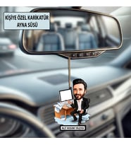 Kişiye Özel Karikatür Erkek Ayna Süsü – Araç İçi Esprili Hediyelik