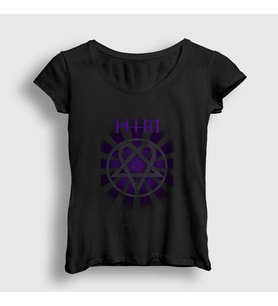 Presmono Kadın Siyah Beam Him T-Shirt 80328tt