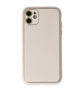 iPhone 12 Kılıf Coco Deri Silikon Kapak - Beyaz