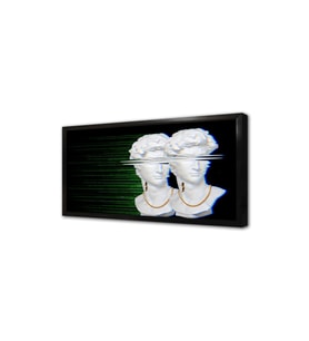 Çifte Heykel Glitch Çerçeveli Mdf Tablo