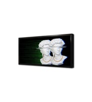 Çifte Heykel Glitch Çerçeveli Mdf Tablo