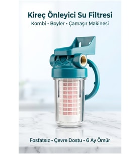 Ecosoft Scalex Kireç Önleyici Su Filtresi Aparat ½" Kombi Boyler Çamaşır Makinesi İtalyan Üretim