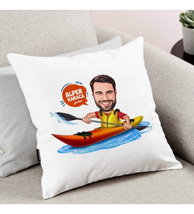 Kişiye Özel Kanocu Erkek Karikatürlü Yastık