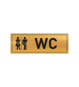 WC YAZILI BAY  LOGOLUU GOLD METAL LEVHA 20 X 7 CM
