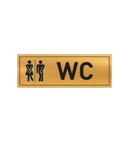 WC YAZILI BAY  LOGOLUU GOLD METAL LEVHA 20 X 7 CM