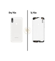 Samsung Galaxy A11 Beyaz Renk Uyumlu Lensli Arka Kapak Arka Cam Batarya Kapağı Pil Kapağı Lazer Kesim Back Cover Galaxy A11 Uyumlu